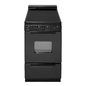 20 in. 2.42 cu. ft. Freestanding Smooth Top Electric Range in Black