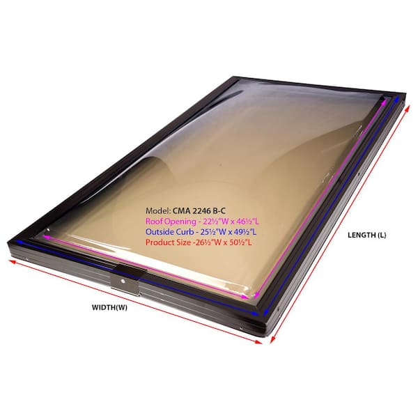 SUN-TEK 22-1/2 in. x 46-1/2 in. Fixed Curb Mount Polycarbonate