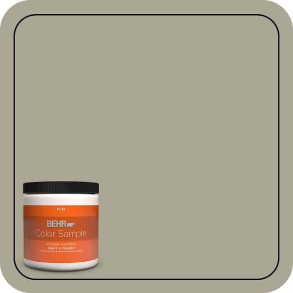 BEHR PREMIUM PLUS 8 oz. #N350-4 Jungle Camouflage Flat Interior/Exterior Paint & Primer Color Sample