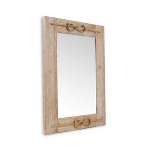 22.7 in. x 30.7 in. Classic Irregular Framed Brown Vanity Mirror