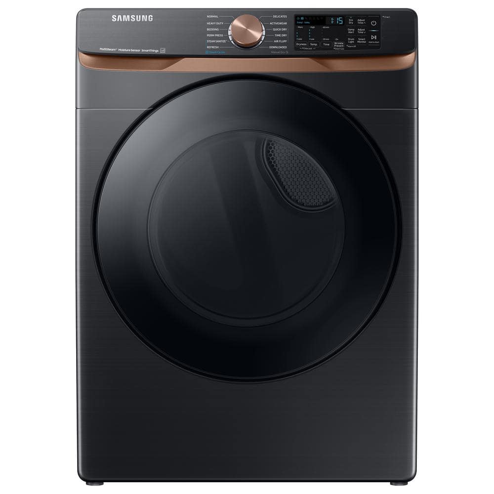 Samsung 7.5 cu. ft. Smart Gas Dryer in Brushed Black with Steam Sanitize+ and Sensor Dry