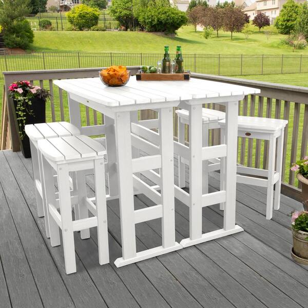 white bar height patio set