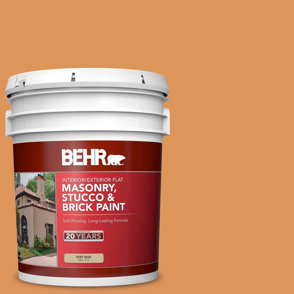 5 gal. #M230-6 Amiable Orange Flat Interior/Exterior Masonry, Stucco and Br
