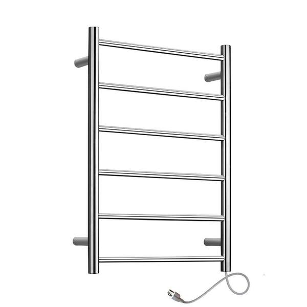 WarmlyYours Studio 6-Bar Electric Towel Warmer in Polished Stainless Steel
