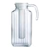 Luminarc 57.5 oz. Clear Quadro Pitcher with White Lid & Infuser Tube 