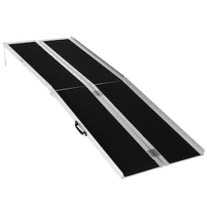 7 ft. Non-Skid Aluminum Folding Ramp Suitable Compatible with Wheelchair Mobile Scooters Steps Home Stairs Doorways