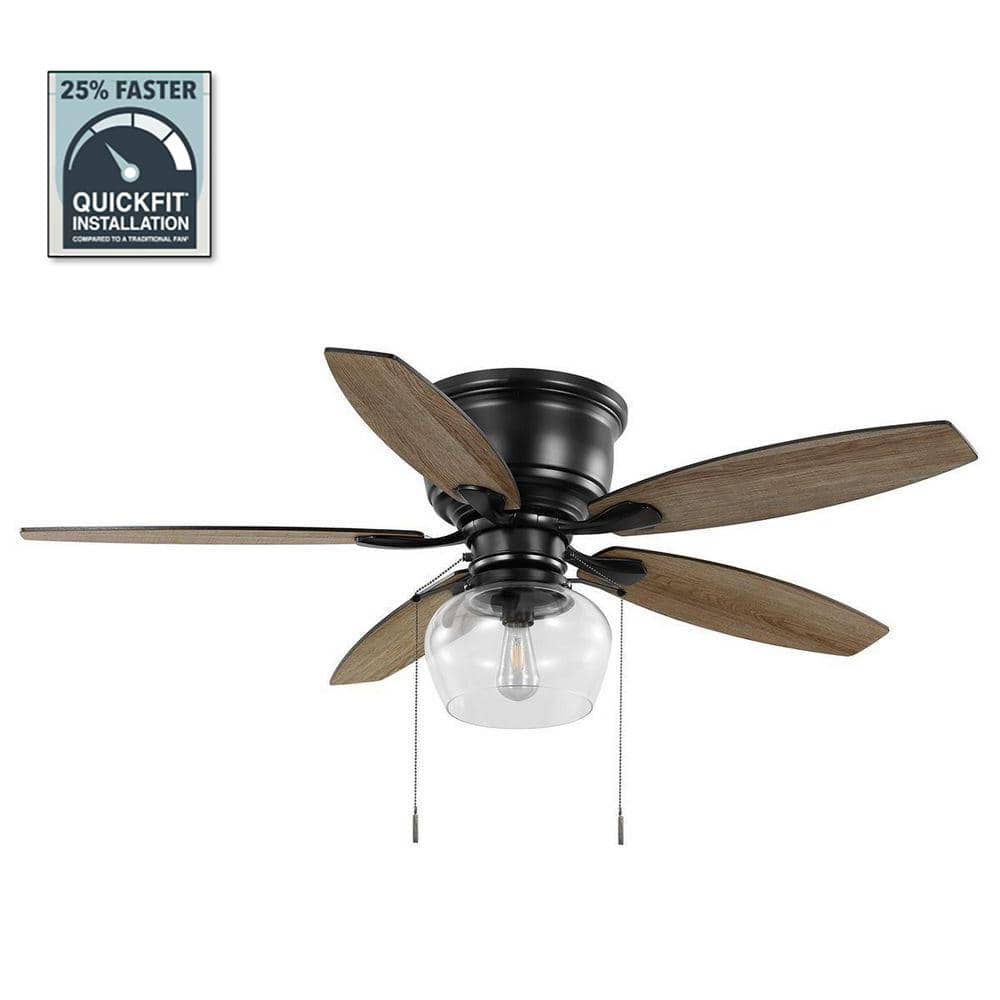 UPC 082392529048 product image for Stoneridge 52 in. Indoor/Outdoor LED Matte Black Hugger Ceiling Fan with Light K | upcitemdb.com