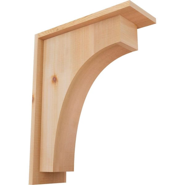 Ekena Millwork 5-1/2 in. x 14 in. x 18 in. Western Red Cedar Huntington Smooth Corbel with Backplate