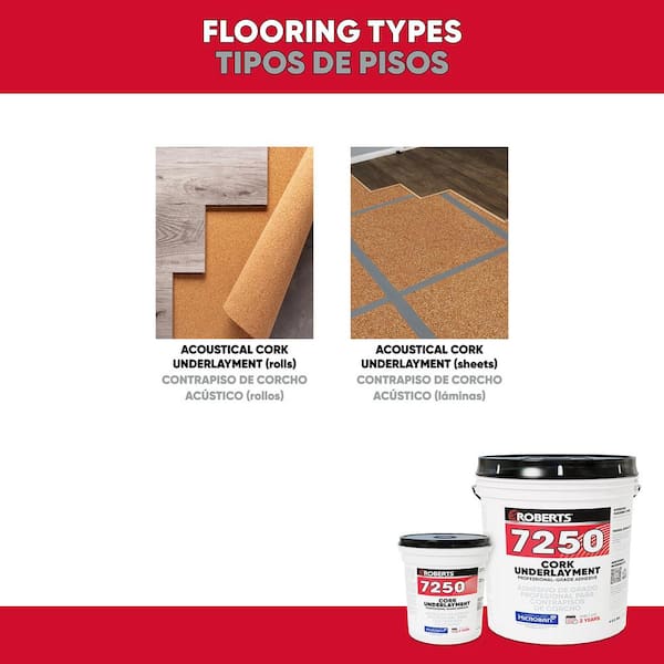 ROBERTS 7250 16 qt. (4 Gal.) Professional-Grade Cork Underlayment Floor Adhesive