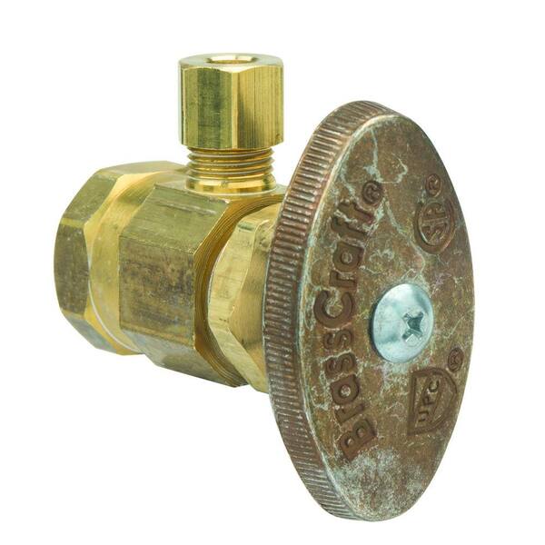 BrassCraft 1/2 in. FIP Inlet x 1/4 in. O.D. Compression Outlet Brass Multi-Turn Angle Valve (5-Pack)