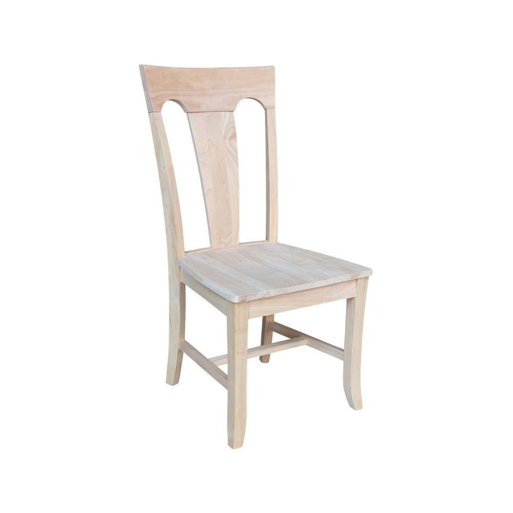 International Concepts Elle Unfinished Solid Wood Dining Chairs (set of 2)