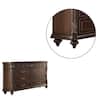 Benjara 17 in. Brown 9 Drawers Dresser with Molded Details and Metal Handle BM232910