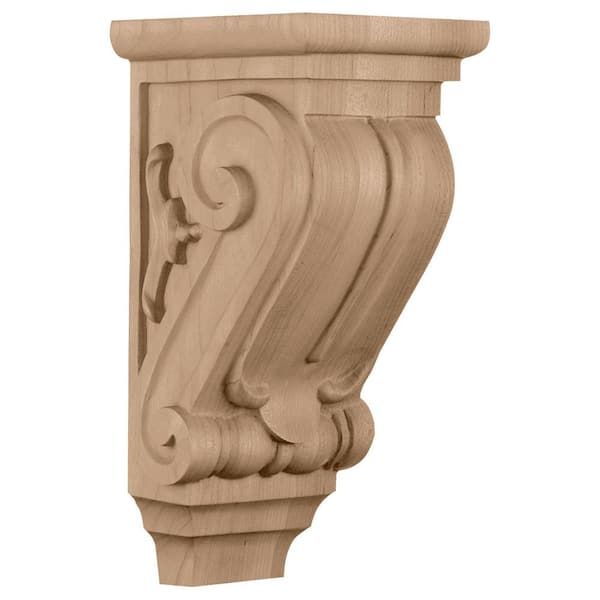 Ekena Millwork 5 in. x 5 in. x 10 in. Red Oak Small Classical Corbel