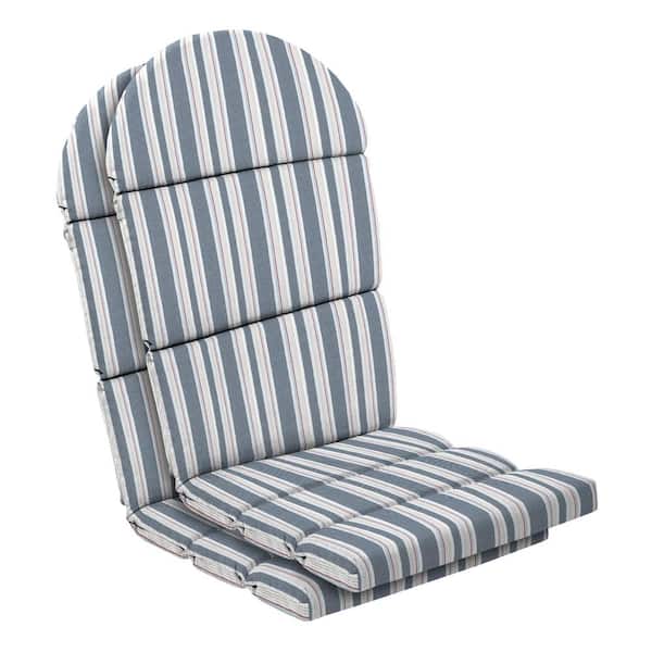 ARDEN 19 in. x 21.5 in. Oceantex Outdoor Adirondack Cushion in Ocean Blue Stripe