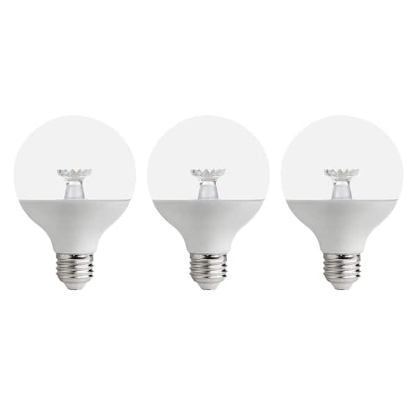 EcoSmart 60-Watt Equivalent G25 Dimmable Energy Star Clear LED Light Bulb Daylight (3-Pack)