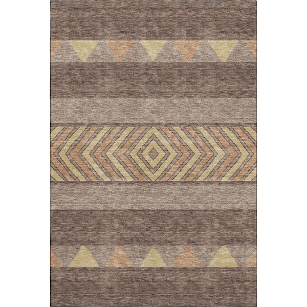 Addison Rugs Mayfield Premium Machine Washable Abstract AMF965 Brown 10 ft. x 14 ft. Area Rug