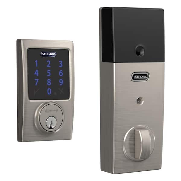 Schlage Century Satin Nickel Electronic Connect Smart Deadbolt with Alarm Z-Wave Plus Enabled