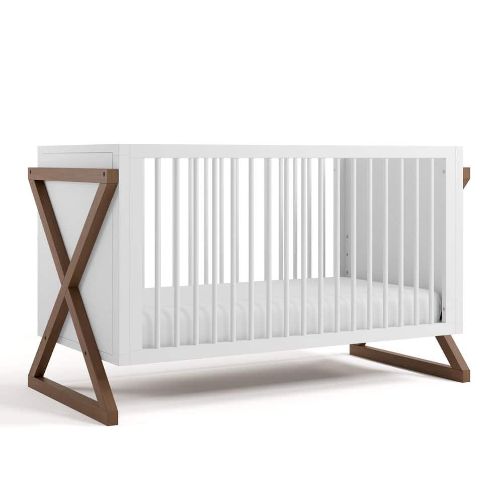 Equinox White with Hazelnut 3-in-1 Convertible Crib