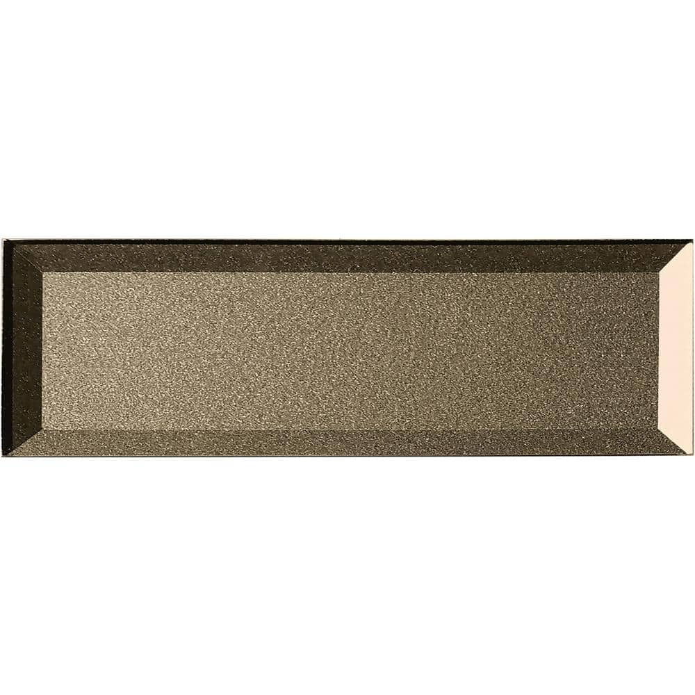 Bronze Beveled Glossy Glass 3x12 Subway Tile