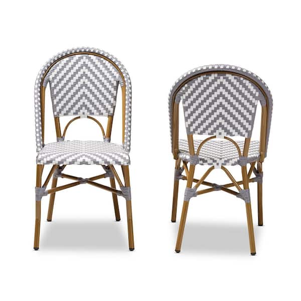 Baxton Studio Celie Gray and White Dining Chair (Set of 2)