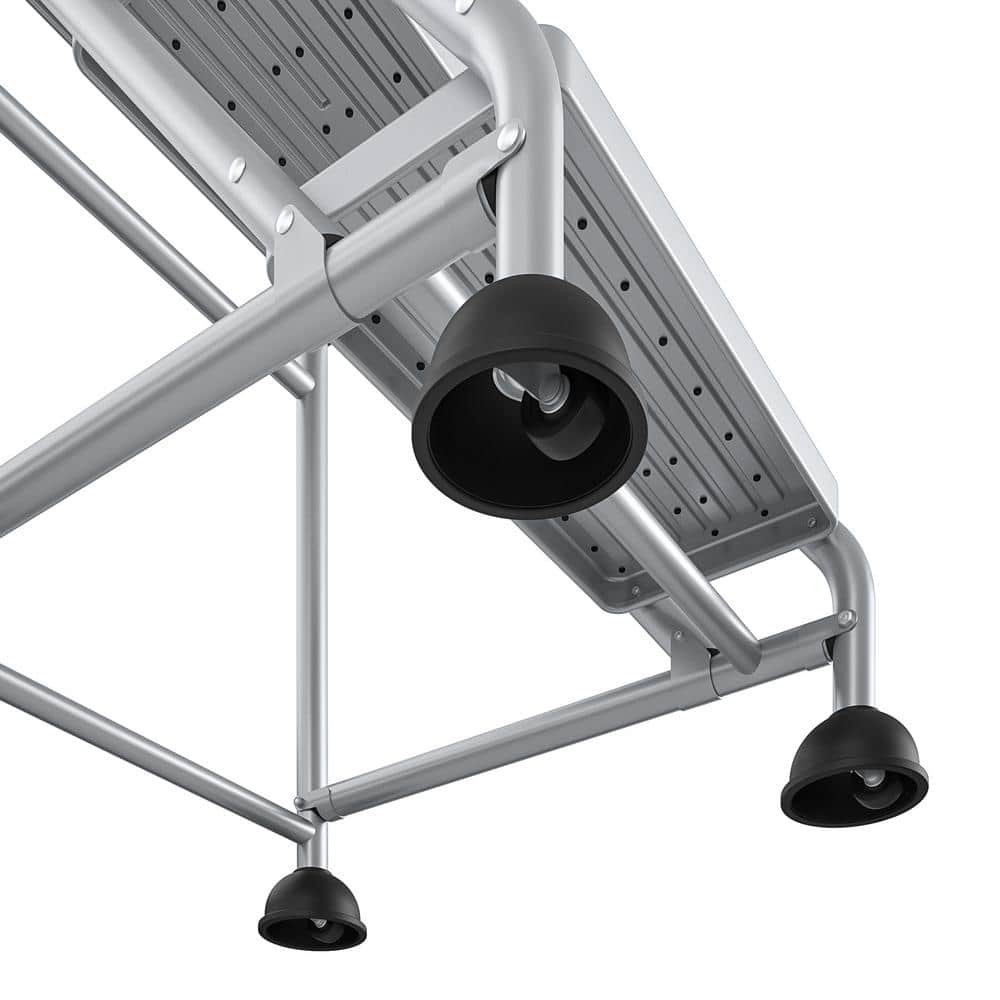 Cosco Platinum & Black 3-Step Rolling Step Stool with Secure Tread