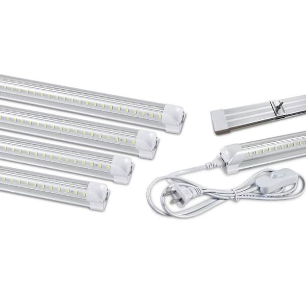 4ft 50-Watt LED Shop Light, 6000K White Light, Hanging/Surface Mount, Linkable, 8-Pack, for Garage, Warehouse, Workshop