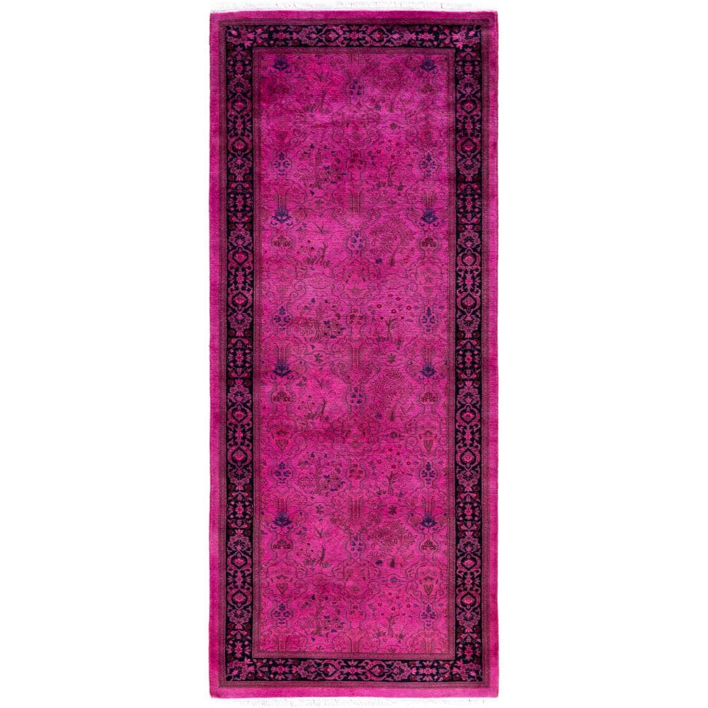 Fine Vibrance Pink 3 X 7 Hand Knotted Wool Indoor Area Rug price history on PriceWatchPro