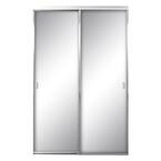 72 in. x 81 in. Asprey Bright Clear Aluminum Frame Mirrored Interior Sliding Closet Door