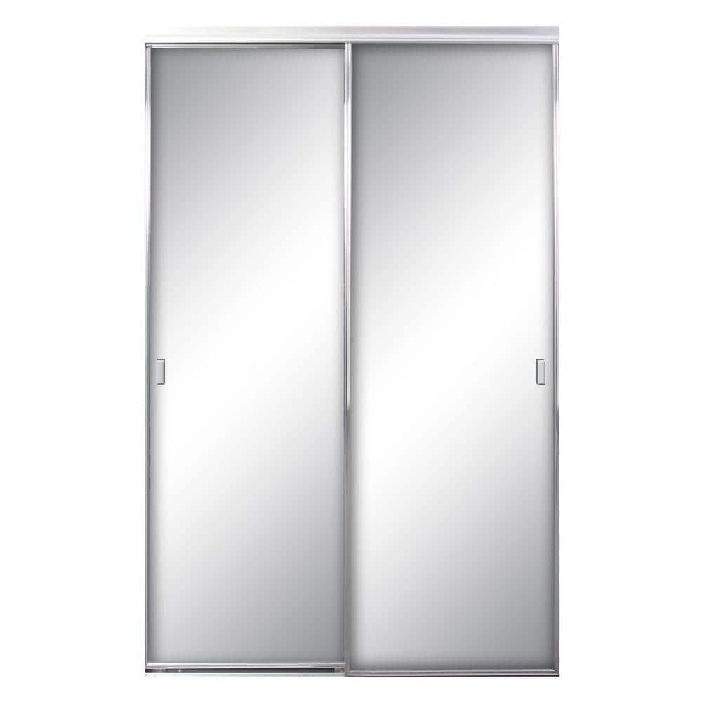 96 in. x 81 in. Asprey Bright Clear Aluminum Frame Mirrored Interior Sliding Closet Door price history on PriceWatchPro