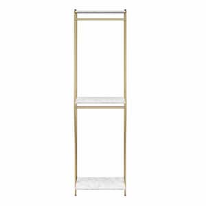 Gwyneth 24 in. W Wall Mount Adjustable Wood Closet System - Hanging Rods, White Marble
