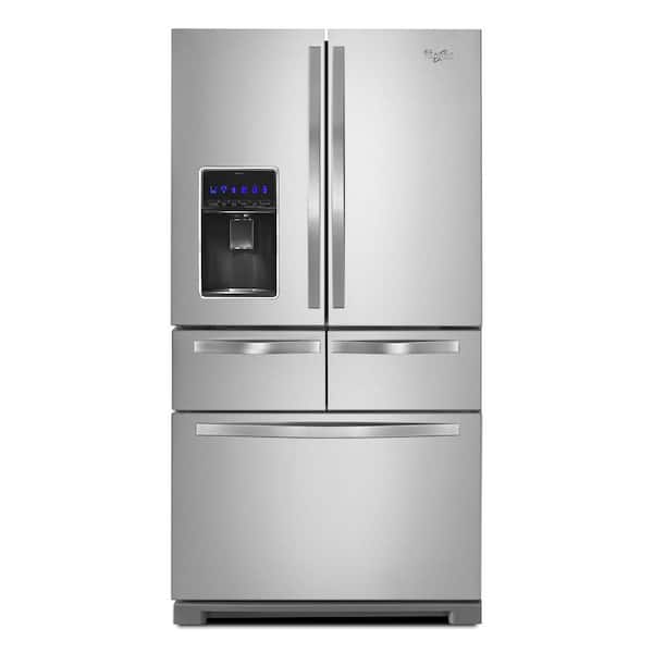Whirlpool 26 cu. ft. French Door Refrigerator in Monochromatic Stainless Steel with Dual Cooling System