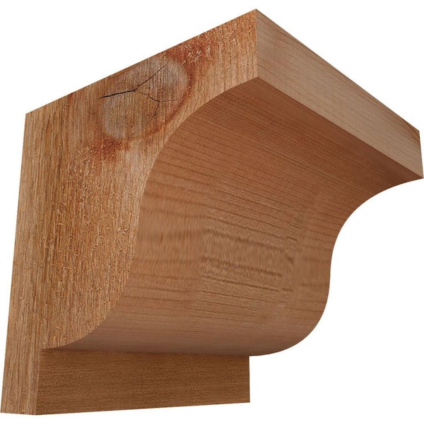 Ekena Millwork 6 in. x 6 in. x 6 in. Western Red Cedar Newport Rough Sawn Corbel