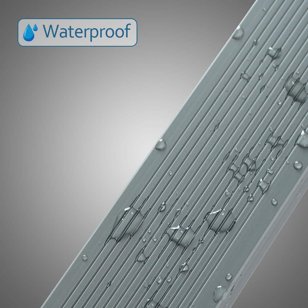 5-Pack Matte Gray Aluminum Peel and Stick Stair Nosing