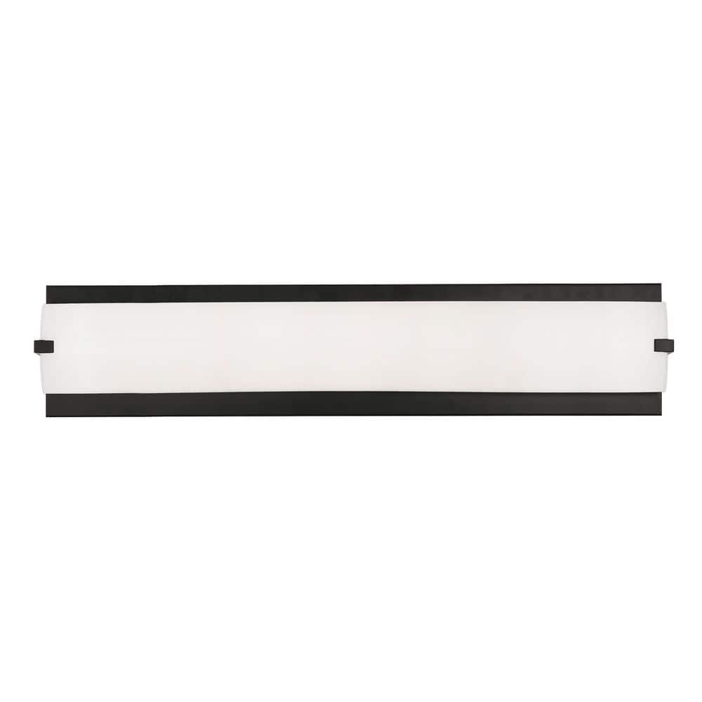 Axel 48 in. 1-Light Black LED Vanity Light Bar with White Acrylic Shade price history on PriceWatchPro