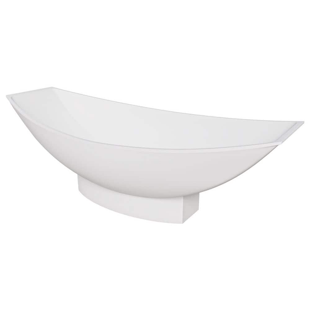 White Solid Surface Freestanding Hammock Style Bathtub