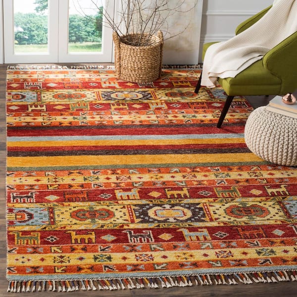 Nomad 9 ft. x 12 ft. Multi Striped Aztec Area Rug