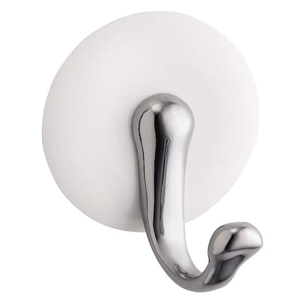 interDesign York Affixx Small Hook in White/Chrome