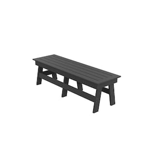 60 in. W Gray HDPE Plastic Outdoor Dining Table