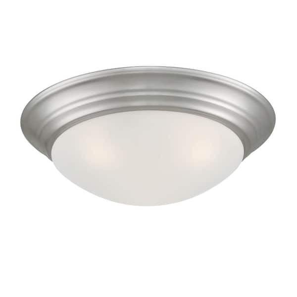 Tap 16.75 in. Transitional Brushed Nickel Medium-Base (E26) Bulb Flush Mount for Kitchens