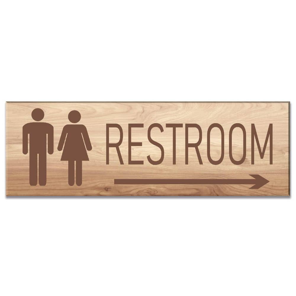 1-Pack 9x3 Inch Acrylic Wood Graining Finish Self-stick Restroom Door Wall Sign Arrow Right for Easy Mounting price history on PriceWatchPro
