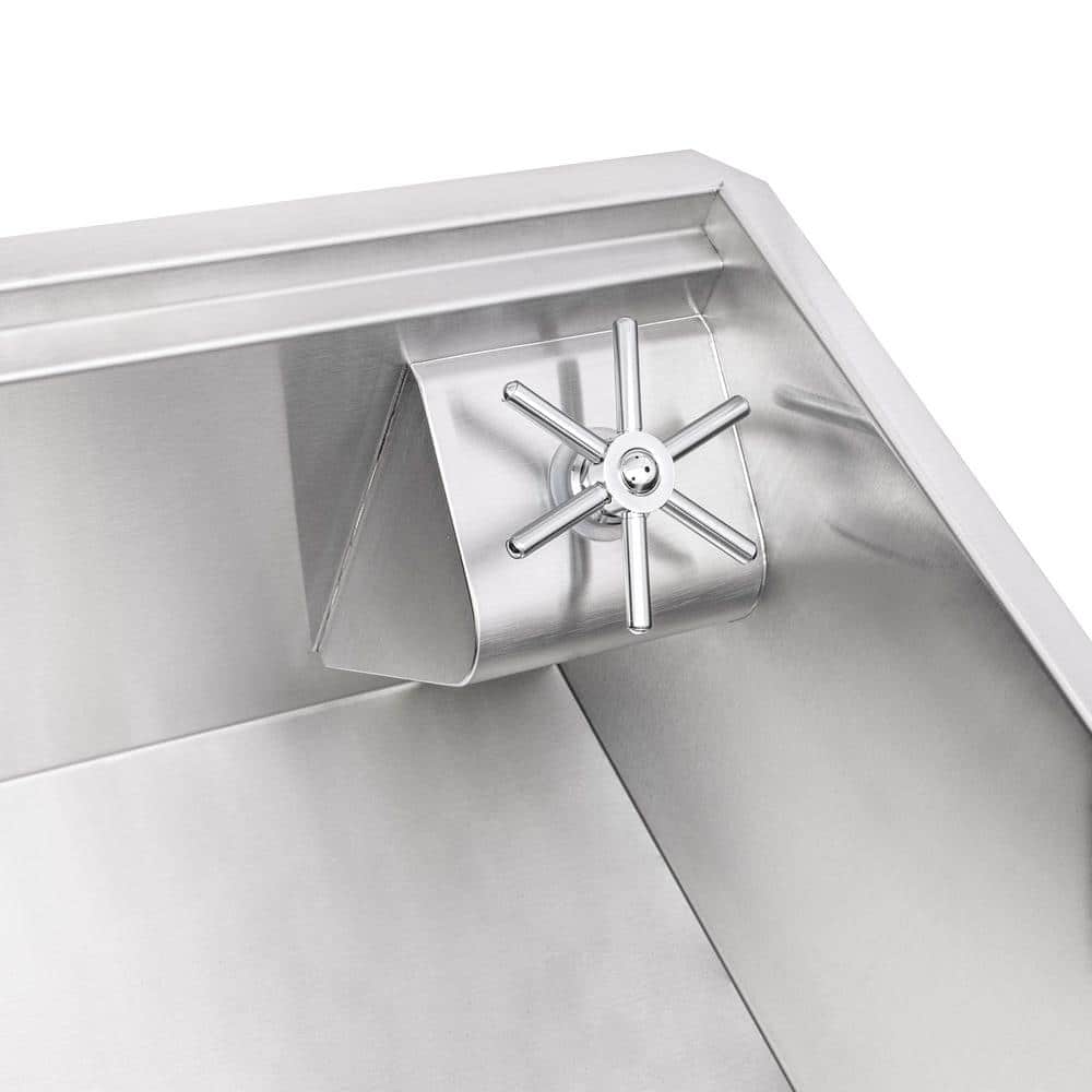 Ibiza 32-Inch Stainless Steel Single Bowl Workstation Sink with Glass Rinser