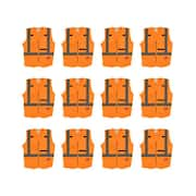 4X-Large/5X-Large Orange Class 2-High Visibility Safety Vest with 10-Pockets (12-Pack)