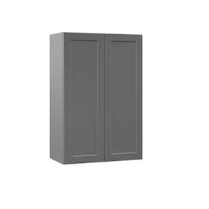 Designer Series Melvern Storm Gray Shaker Assembled Wall Kitchen Cabinet (24 in. x 36 in. x 12 in.)
