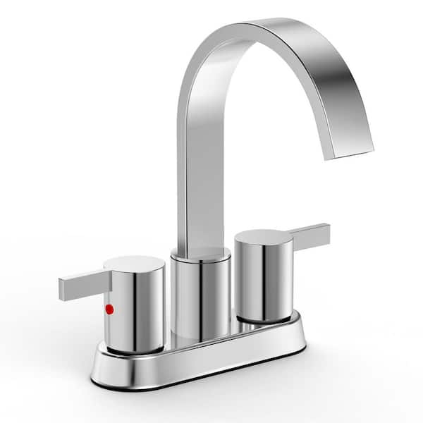Phiestina 4 in. 2 Handle Waterfall Centerset Chrome Bathroom Faucet