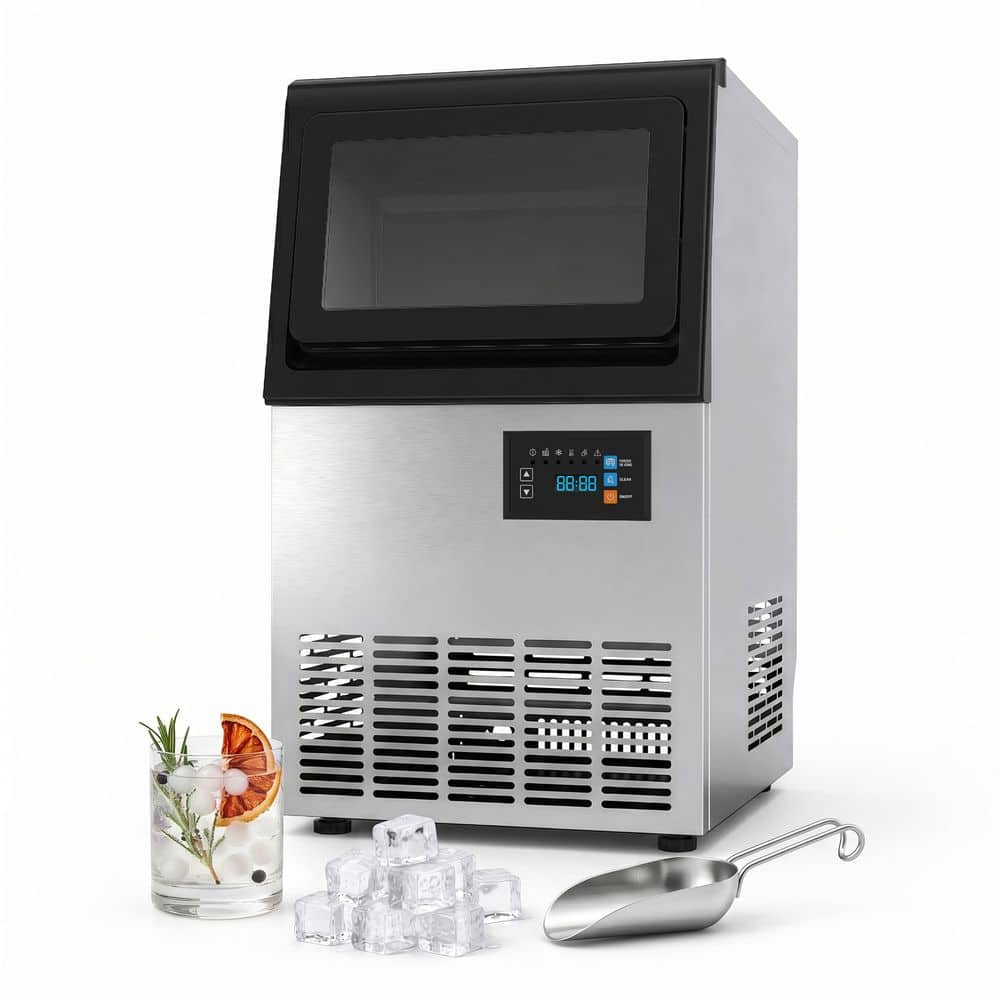 13.78 in.Commercial/Freestanding Silver IceMaker 100 lbs. Daily Production 30 lbs. Storage SelfCleaning Full Size Cube price history on PriceWatchPro