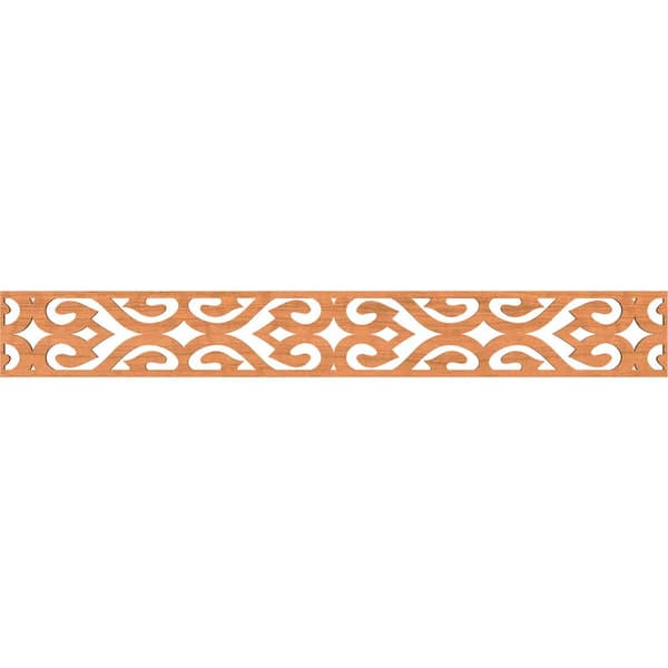 Ekena Millwork Keene Fretwork 0.25 in. D x 46.5 in. W x 6 in. L Cherry Wood Panel Moulding