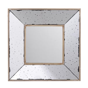 Anky 12 in. W x 12 in. H MDF Framed Silver Wall Mounted Decorative Mirror