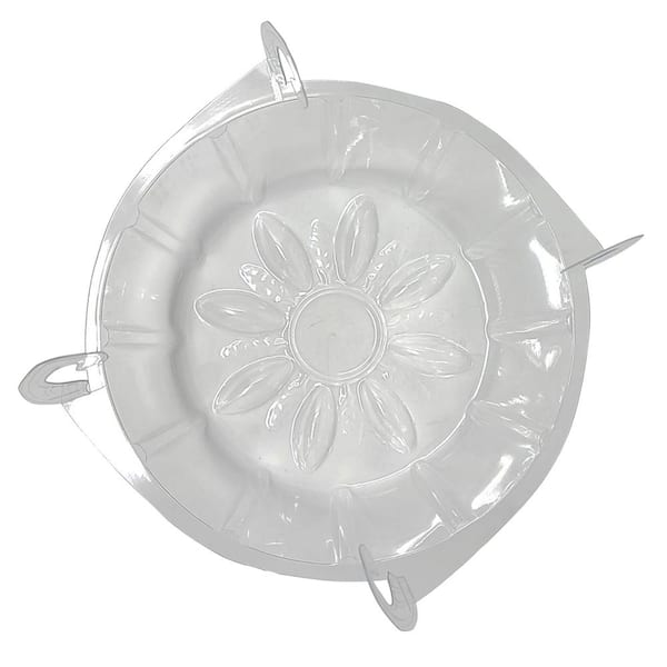 Vigoro 10.5 in. W x 3.5 in. H Clear Medium-Duty Plastic Plant Saucer for Hanging  Basket VG-DCMD10 - The Home Depot