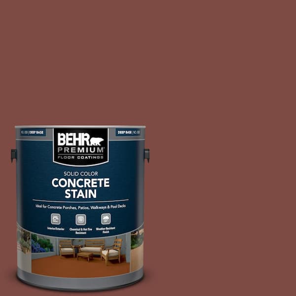 BEHR PREMIUM 1 gal. #PFC-02 Brick Red Solid Color Flat Interior/Exterior Concrete Stain