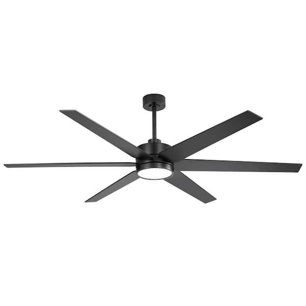 Wesley II 72 in. (6 ft.) Indoor Integrated LED Black Industrial Ceiling Fan with Light and Remote Control Included